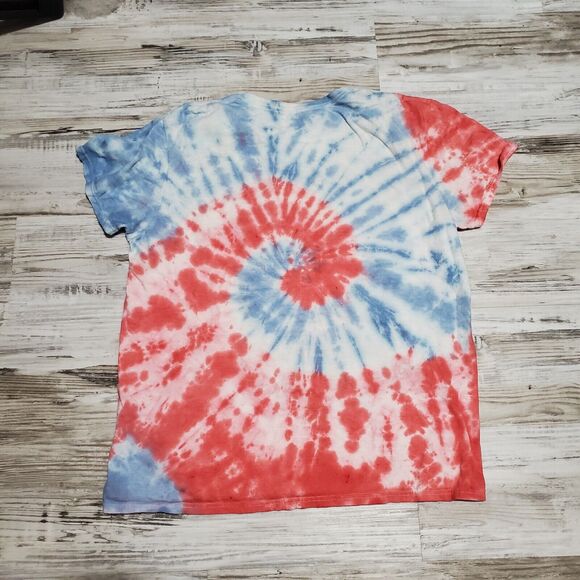 Walking Dead 4th Of July Adult Shirt Size L Spiral Tye Dye Red White & Blue - Picture 2 of 2